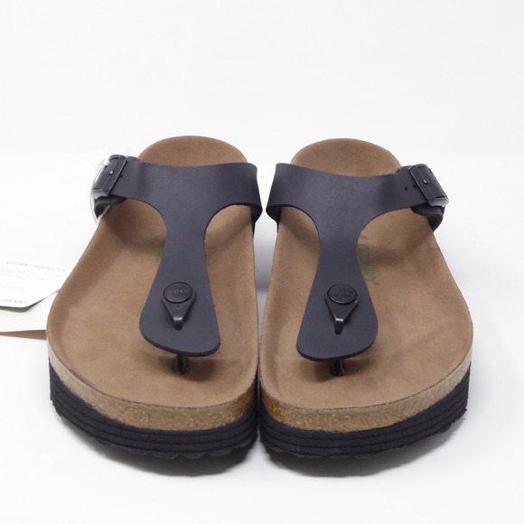 Papillio Birkenstock Womens Gizeh Platform Sandal Black Vegan Size 39EU / 8US - Picture 2 of 8